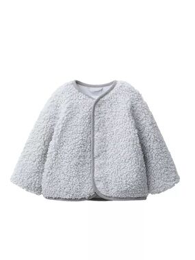Zara Infant Gray Sherpa Fleece Jacket
